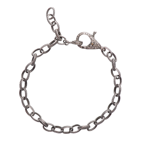 heavy chain & diamond clasp bracelet