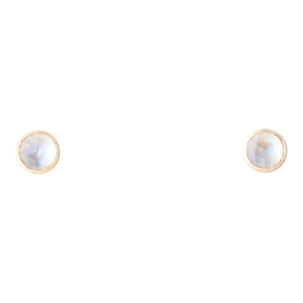 gold and moonstone stud